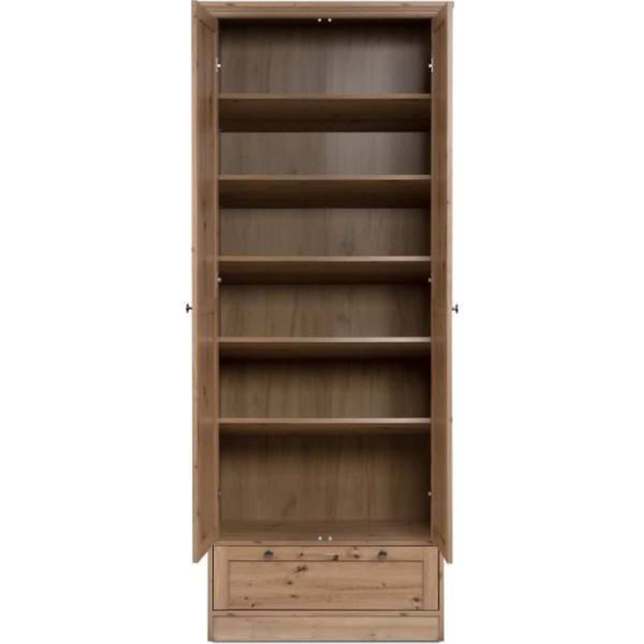 Voir la diapositive 3 : Finori Armoire - timber 40a - décor chene artisan - 2 portes a cadre, 1 tiroir - 80 x 39 x 200 cm