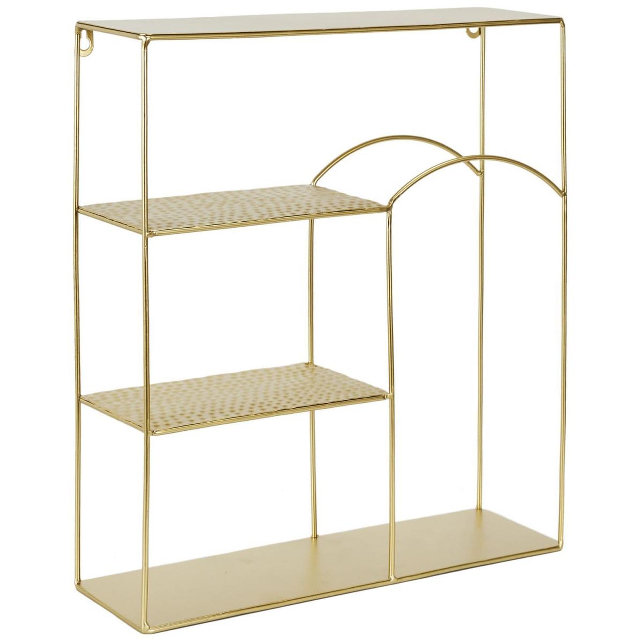 Voir la diapositive 2 : The Home Deco Factory Étagère murale en métal martelé  alia  45cm or