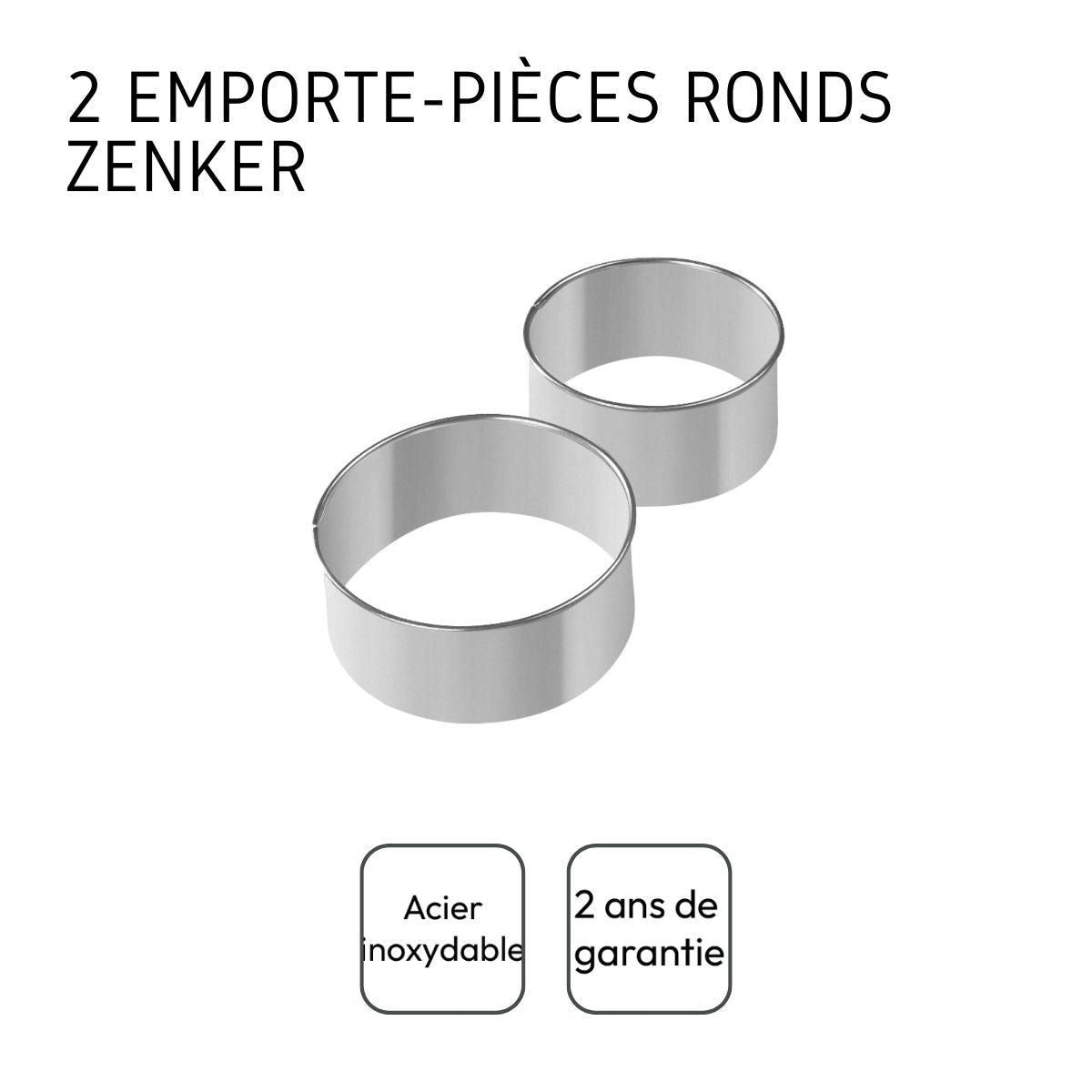 ZENKER Lot de 2 emporte-pièces ronds pour beignets en inox Zenker Emporte-pièces
