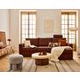 Voir la diapositive 1 : BEST MOBILIER Barrie - canapé d'angle réversible 4 places avec têtière amovible en tissu