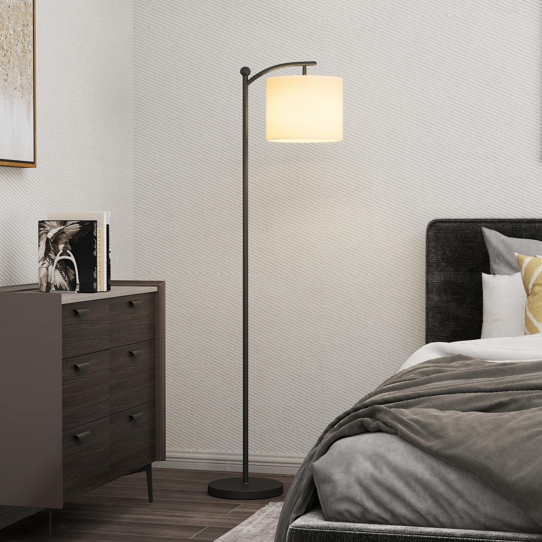 Voir la diapositive 2 : HOMCOM Lampadaire dimmable H.60 cm 2 températures de couleur timer 60 min télécommande noir