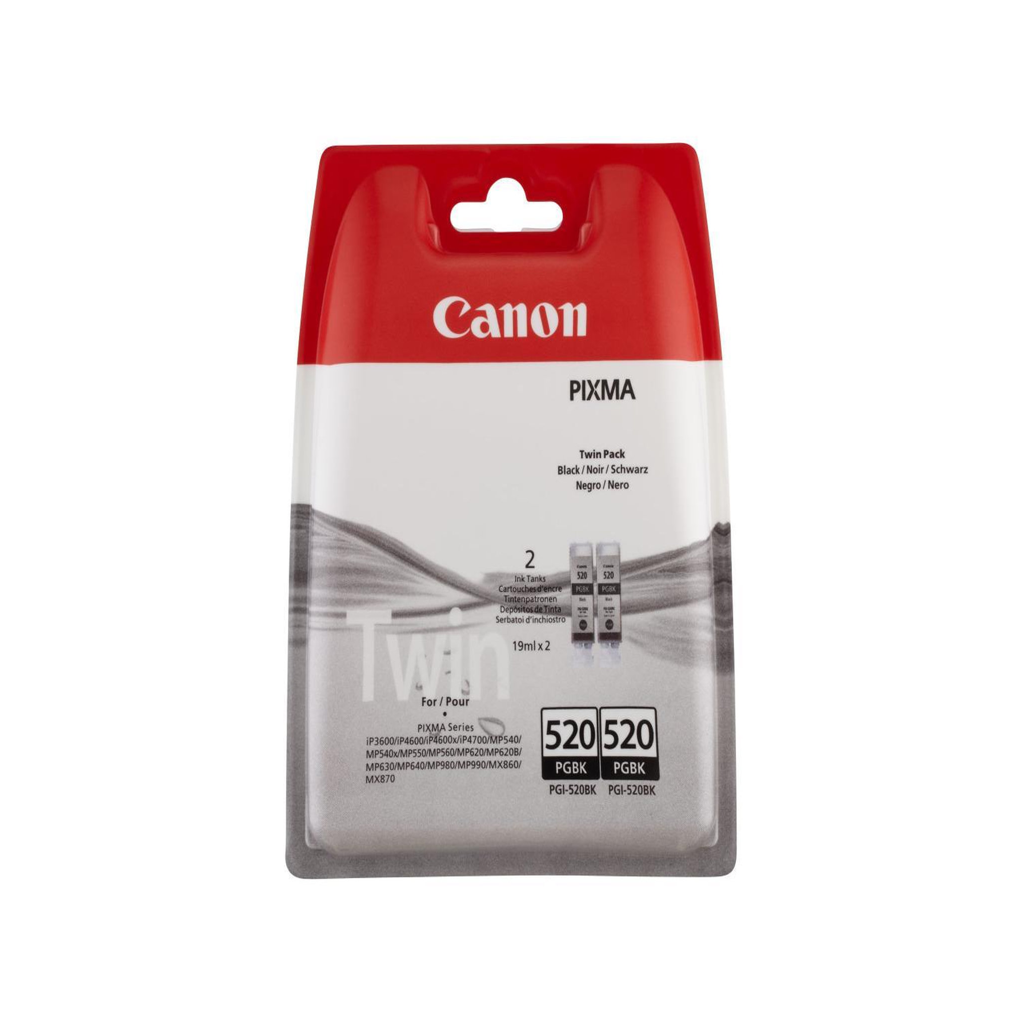 Voir la diapositive 2 : Canon Cartouche d'encre Pack de 2 Originales PGI-520 Noires Pigmentées - 2932B010