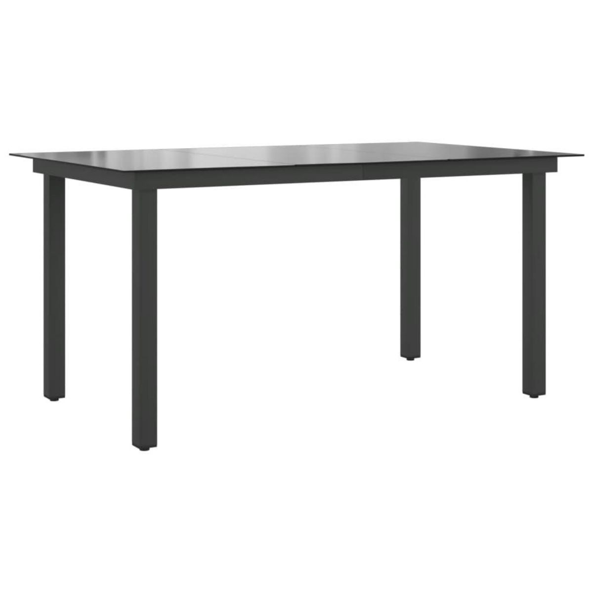 VIDAXL Table de jardin Noir 150x90x74 cm Aluminium et verre