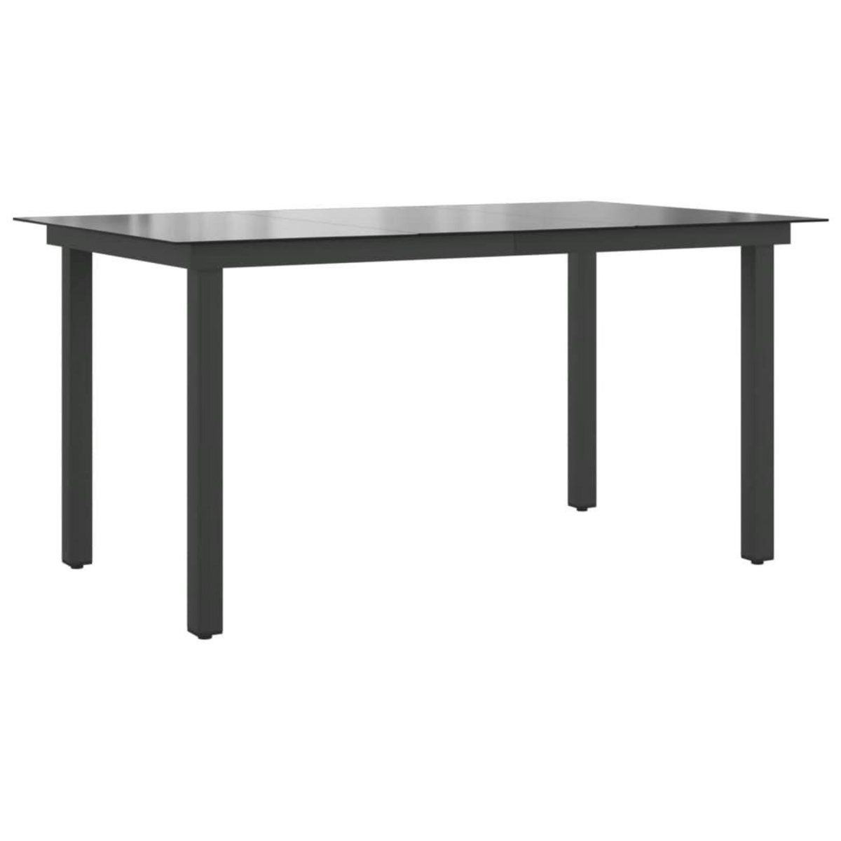VIDAXL Table de jardin Noir 150x90x74 cm Aluminium et verre