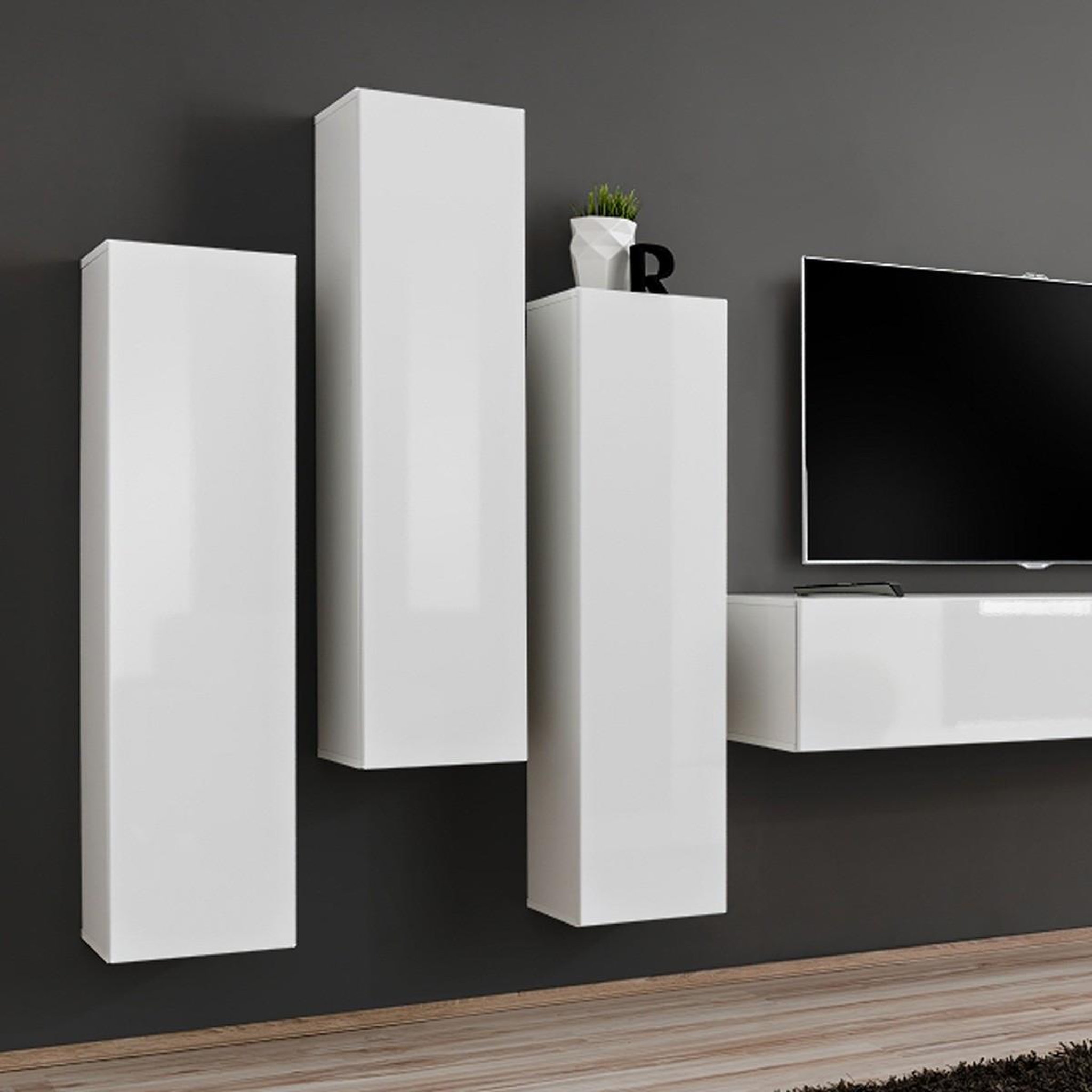 Voir la diapositive 2 : Paris Prix Meuble tv mural design  switch iii  330cm blanc