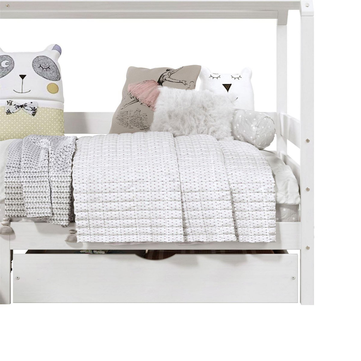 IDIMEX Lit cabane CLIA 90 x 190 cm avec tiroirs, en pin massif