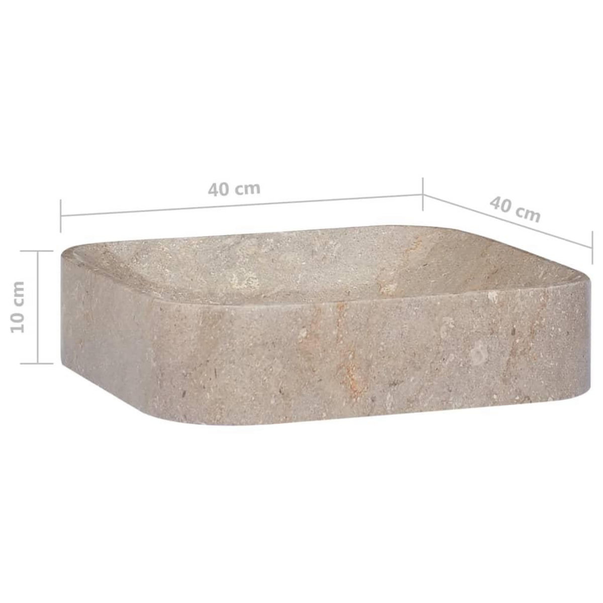 VIDAXL Lavabo Gris 40x40x10 cm Marbre