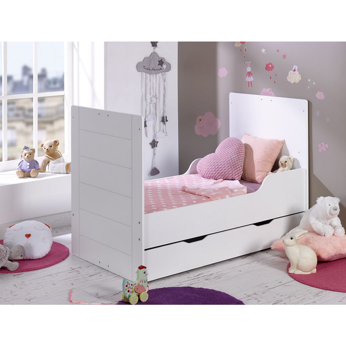 Bébé Provence Lit bébé 70 x 140 cm évolutif en 90 x 190 cm NUAGE