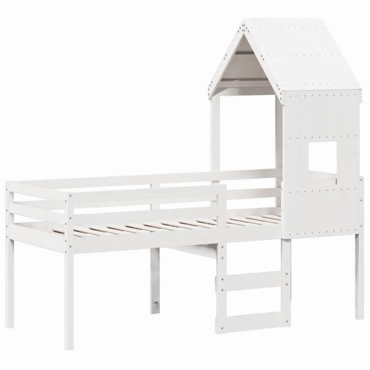 VIDAXL Lit haut sans matelas blanc 80x200 cm bois de pin massif