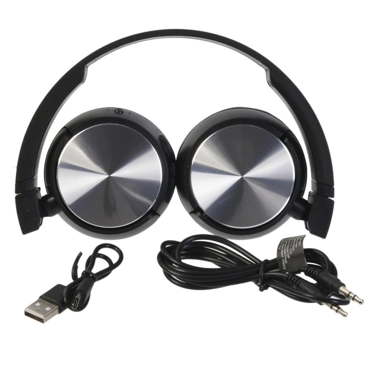 Paris Prix Casque Audio Bluetooth  Pliable  16cm Noir