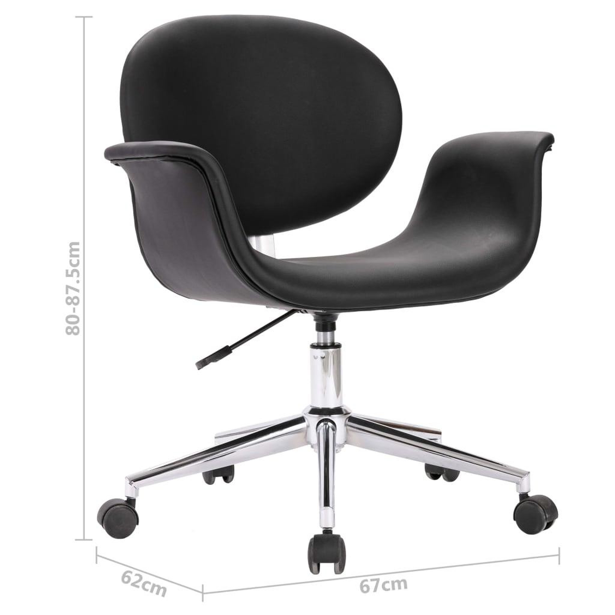 Voir la diapositive 6 : VIDAXL Chaise pivotante de bureau Noir Similicuir