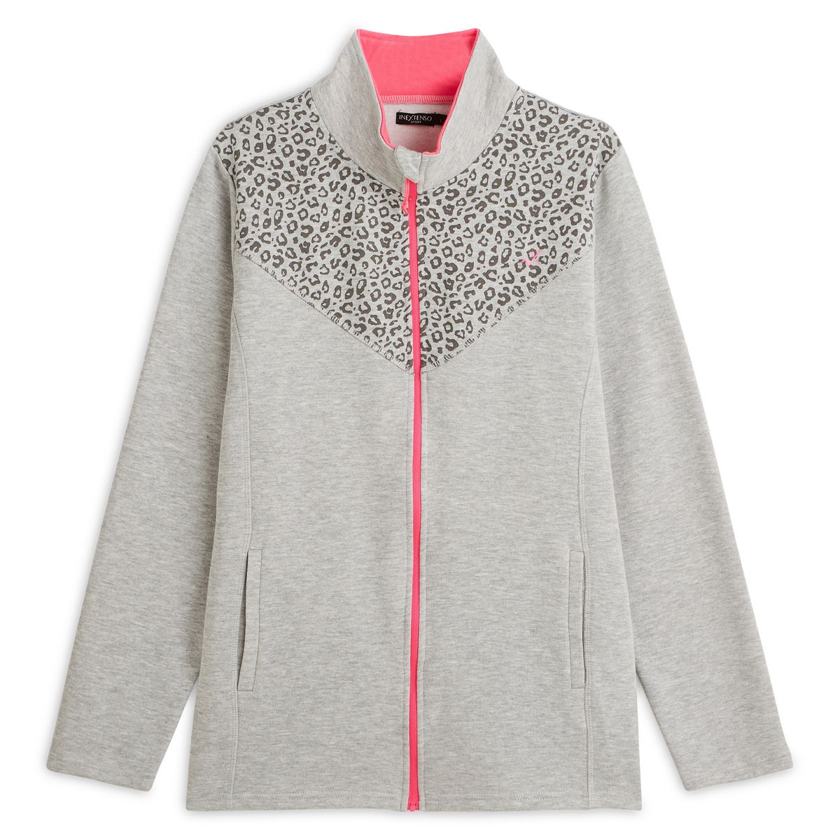 IN EXTENSO Sweat de sport zippé gris chiné femme