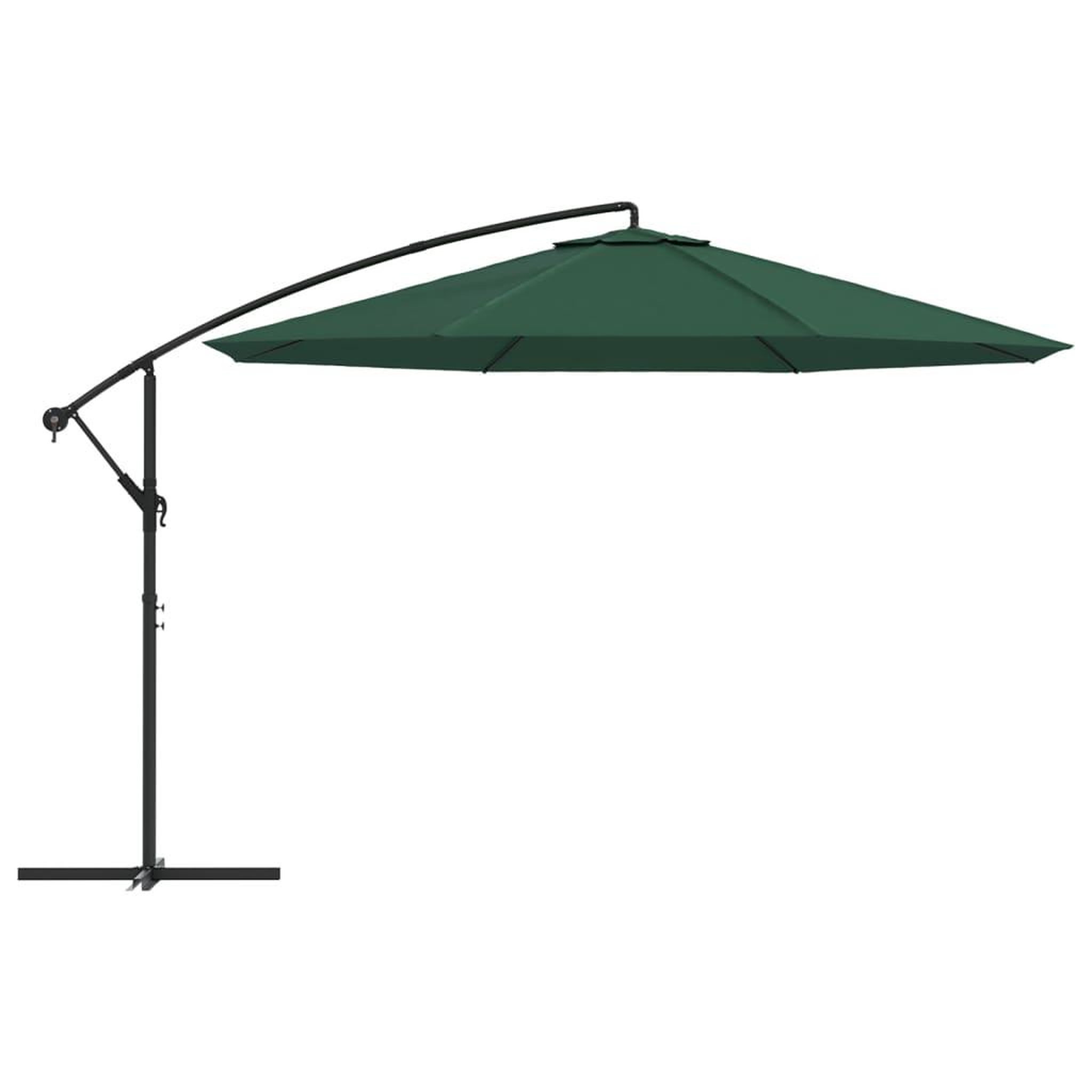 Voir la diapositive 3 : VIDAXL Parasol de jardin en porte-a-faux 3,5 m vert