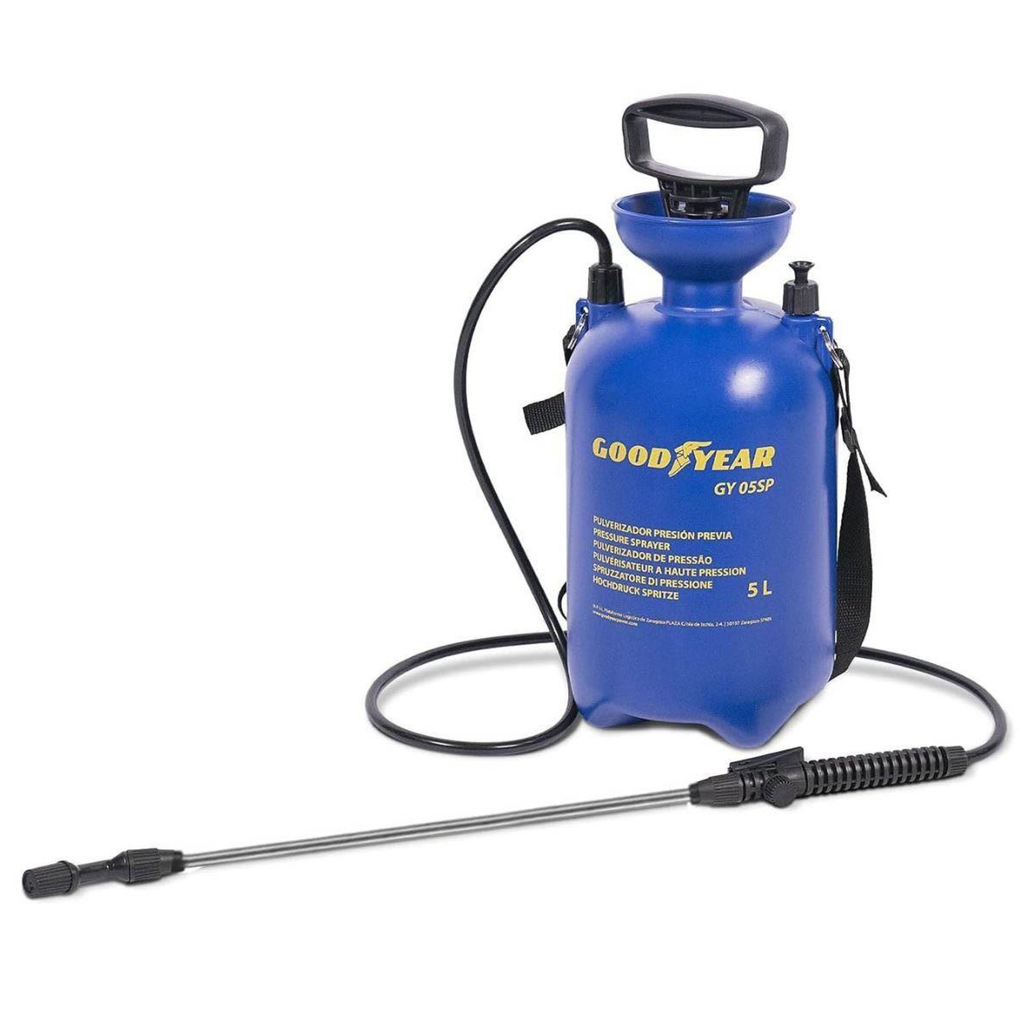 GOODYEAR Pulvérisateur à main 5l + buse et lance inox - pulvérisateur à pression idéal désherbage et traitement naturel goodyear