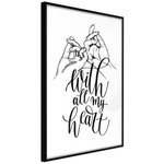 Paris Prix Affiche Murale Encadrée  United With Love. Coloris disponibles : Jaune, Noir