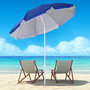 Voir la diapositive 2 : OUTSUNNY Parasol inclinable octogonal de plage Ø 150 cm tissu polyester haute densité anti-UV mât démontable sac de transport inclus bleu