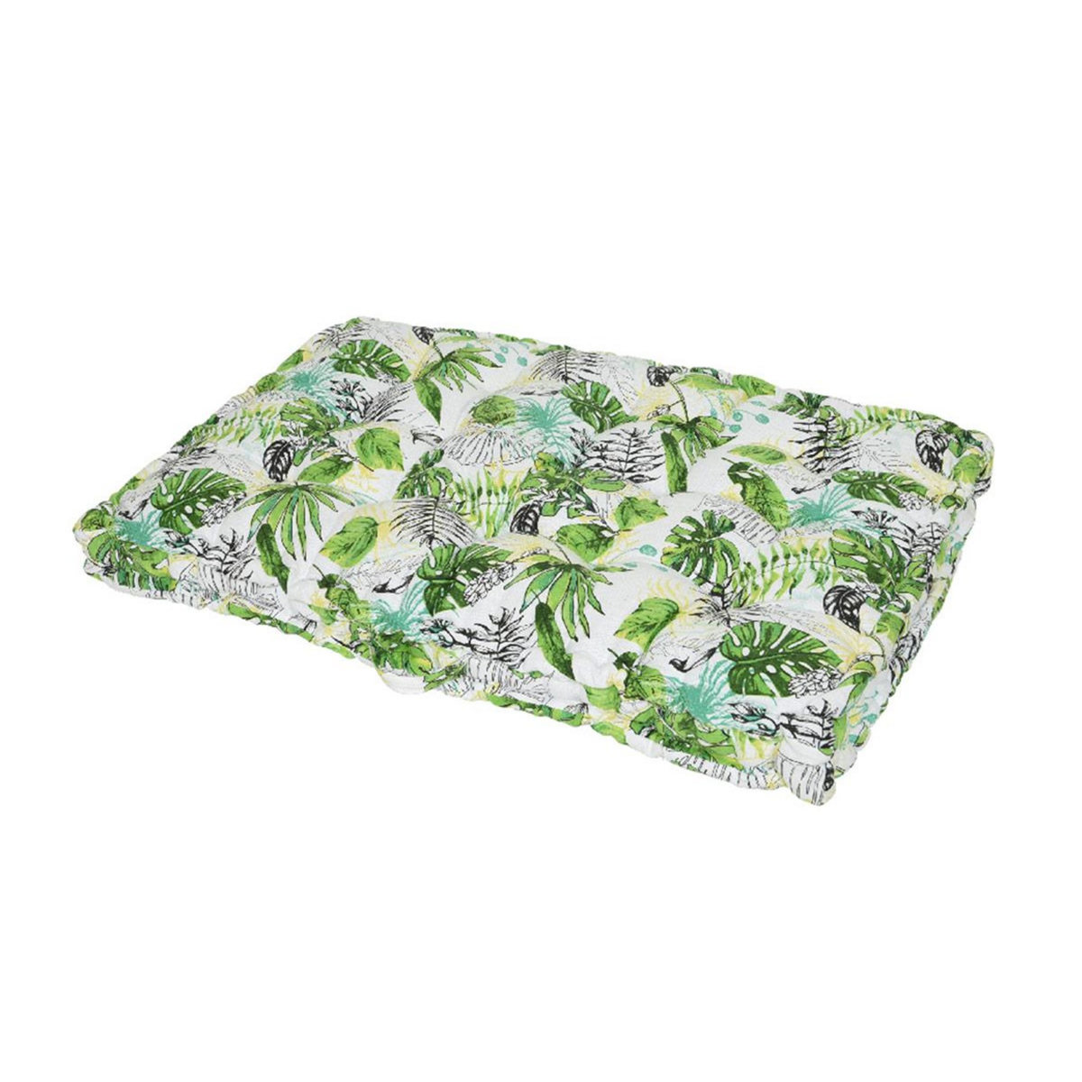 JARDIDECO Coussin palette de jardin déco feuilles clair 120 x 80 x 8 cm - Jardideco