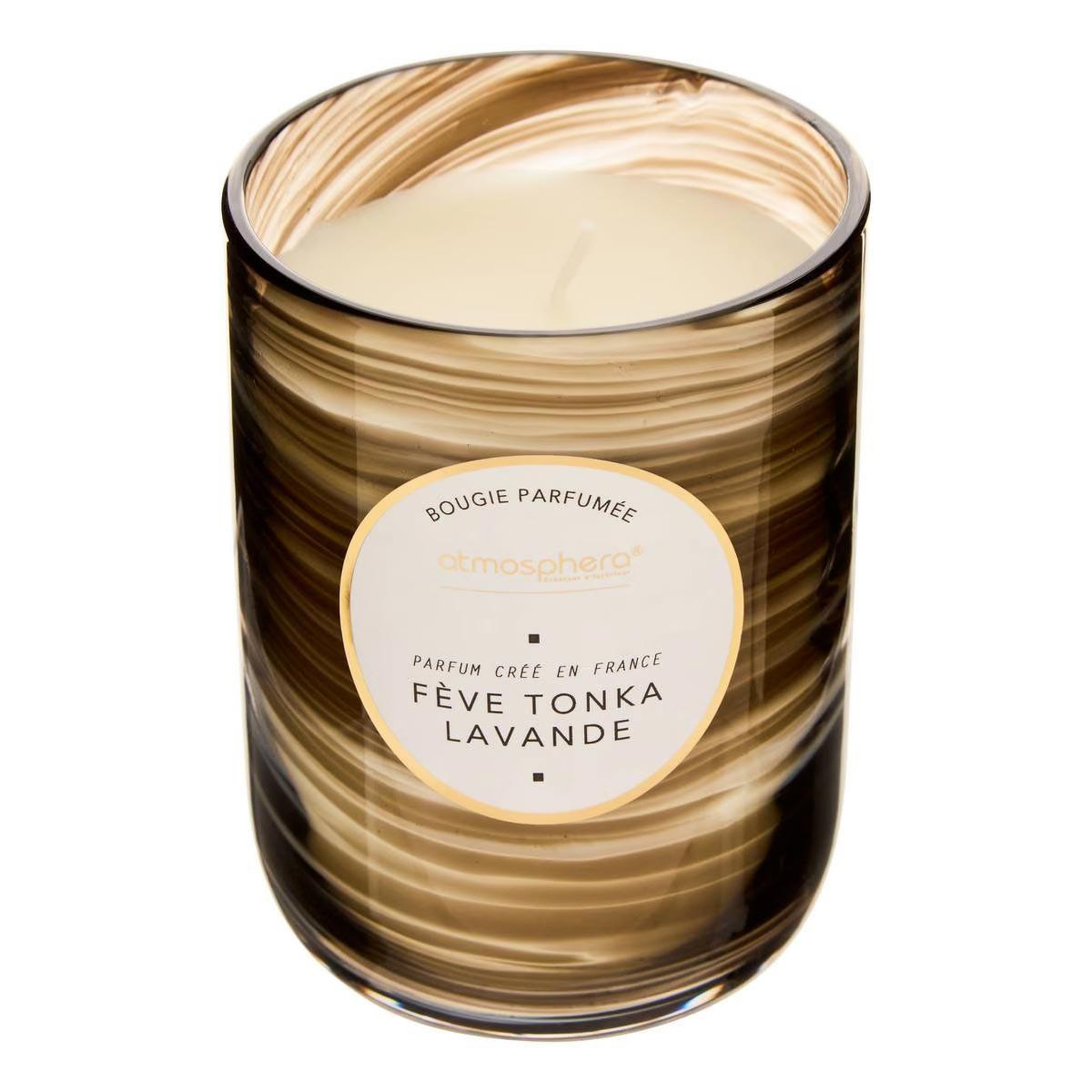 ATMOSPHERA Bougie parfumée design  wavy  275g fève tonka & lavande