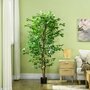 Voir la diapositive 2 : HOMCOM Arbre artificiel plante artificiel ficus hauteur 1,8 m tronc branches liane lichen feuilles grand réalisme pot inclus