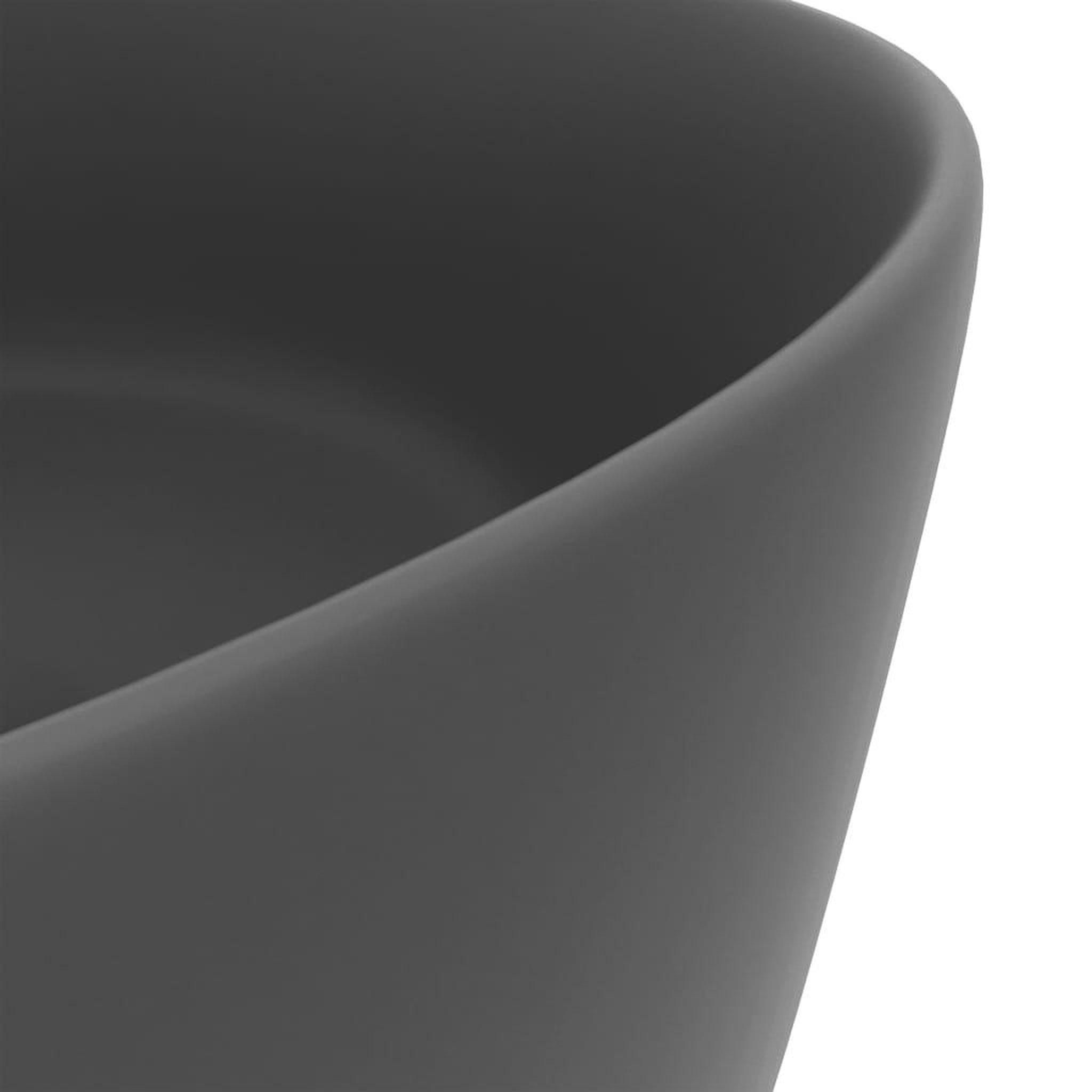 Voir la diapositive 5 : VIDAXL Lavabo rond de luxe Gris fonce mat 40x15 cm Ceramique
