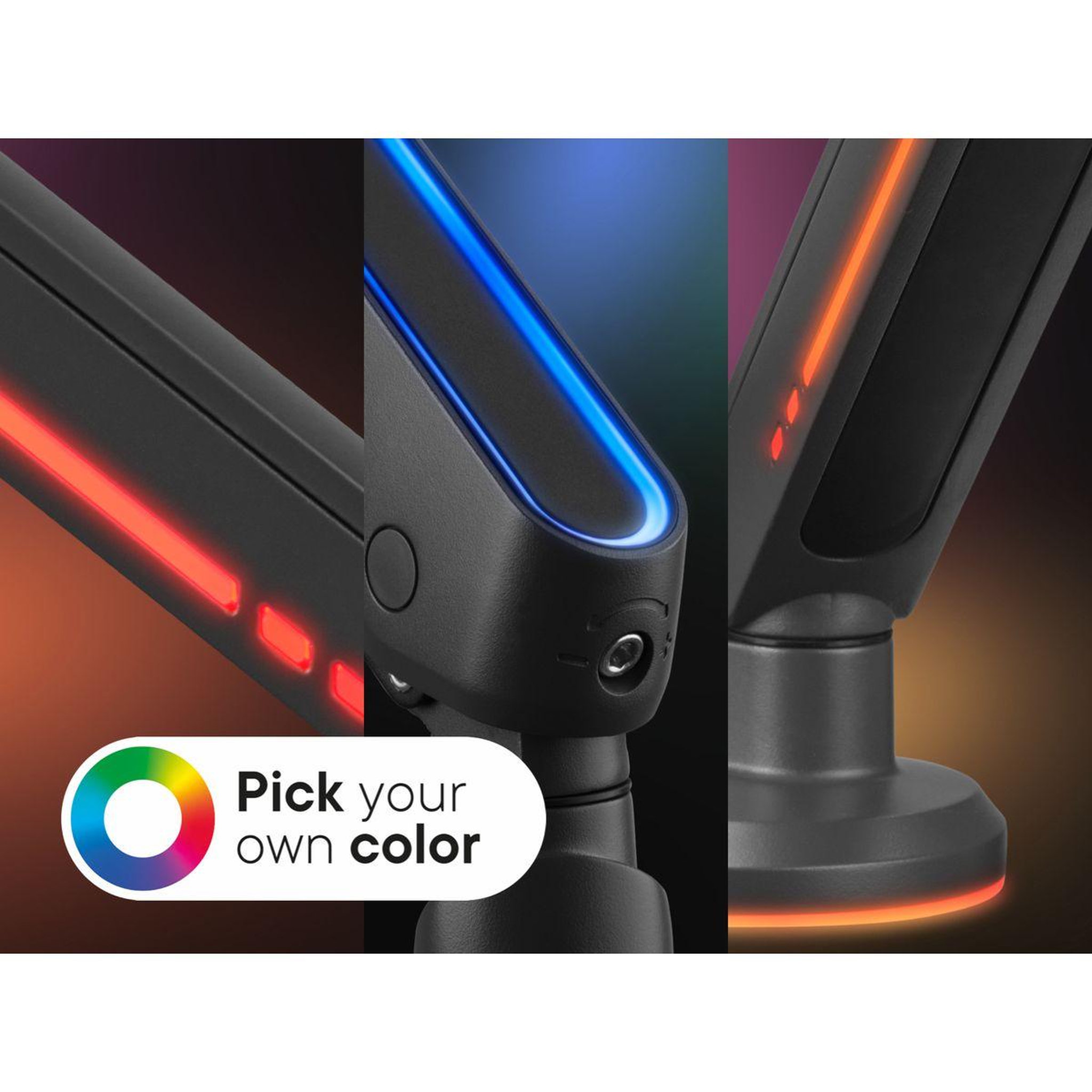Voir la diapositive 4 : One For All Support écran pc 2 écrans 21/45'' noir rgb inclinable