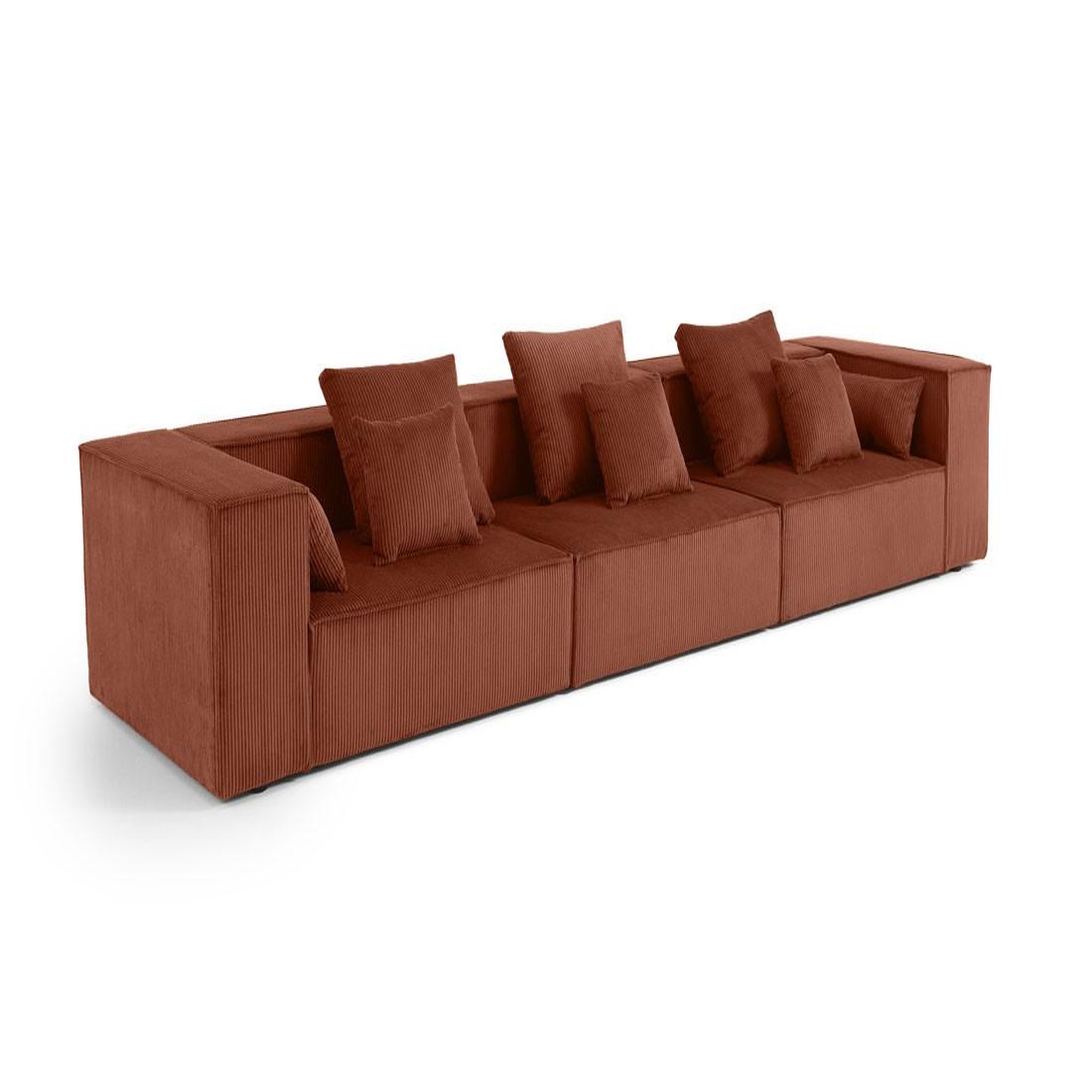 Voir la diapositive 2 : BEST MOBILIER Colombine - canapé modulable droit - 3 places - en velours côtelé