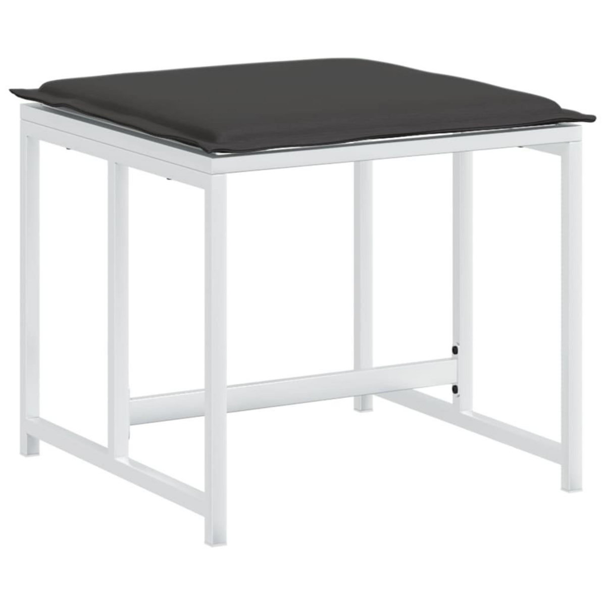 VIDAXL Ensemble a manger de jardin avec coussins 11pcs blanc textilene