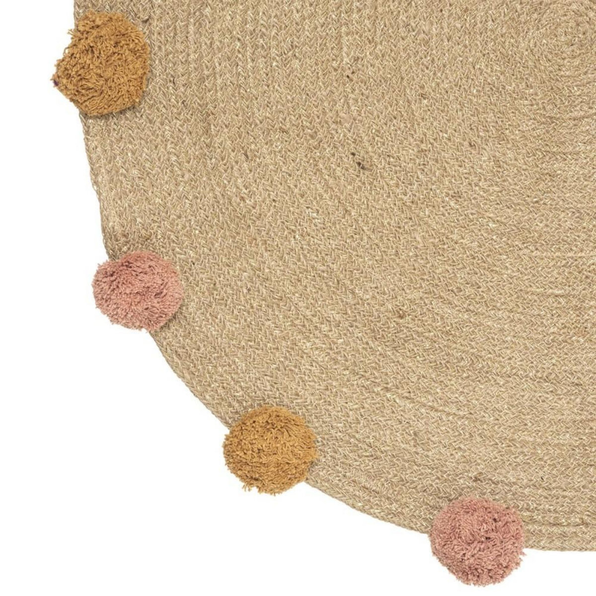 ATMOSPHERA Tapis rond jute Lili pompons D78