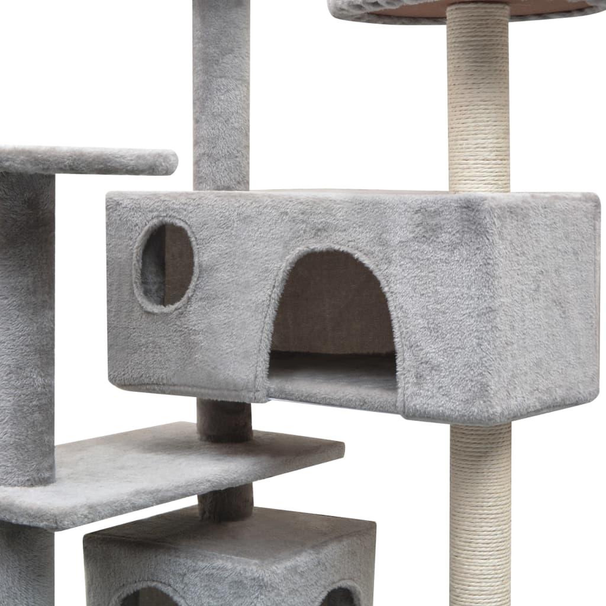 Voir la diapositive 3 : VIDAXL Arbre a chat avec griffoirs en sisal 125 cm Gris