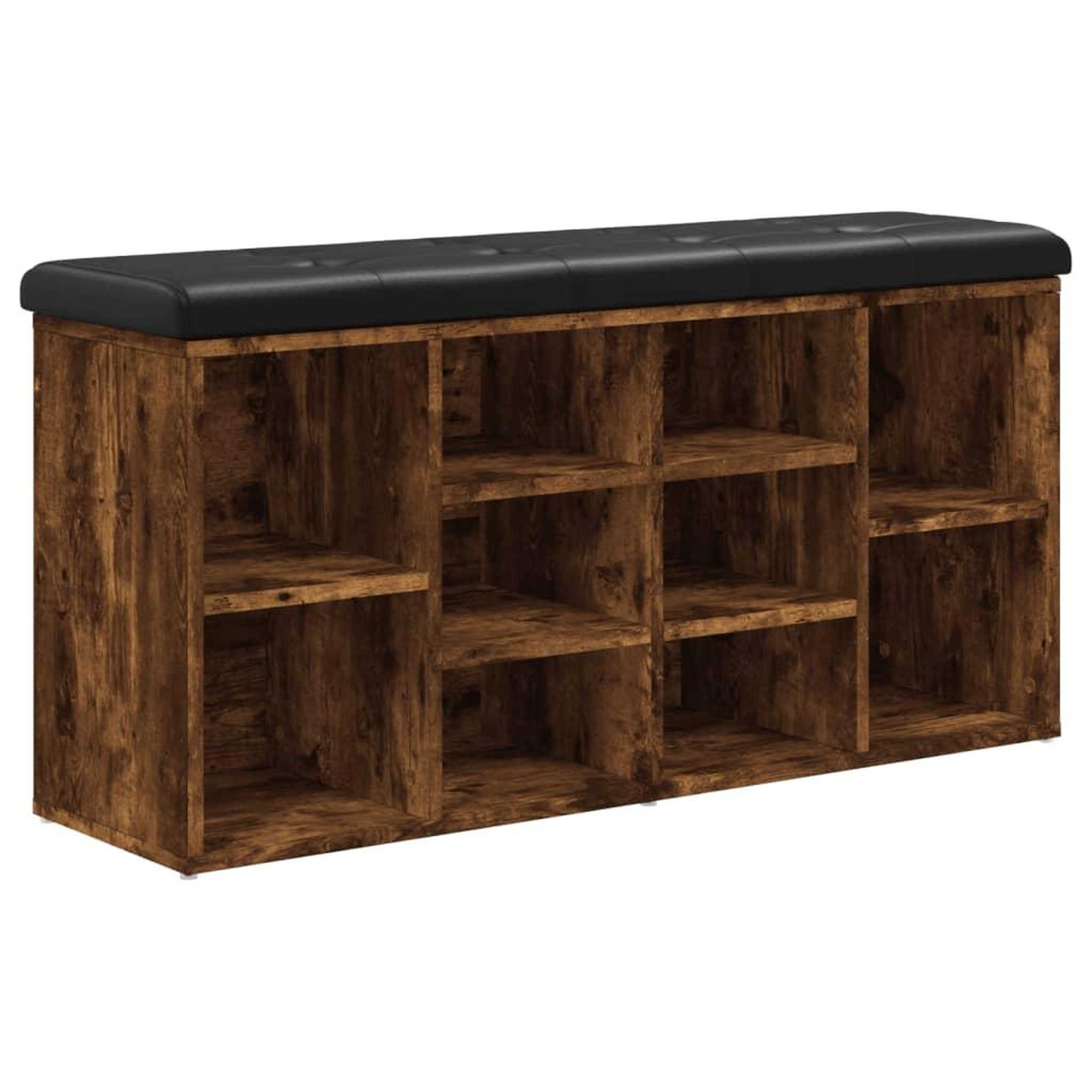 Voir la diapositive 2 : VIDAXL Banc a chaussures chene fume 102x32x50 cm bois d'ingenierie