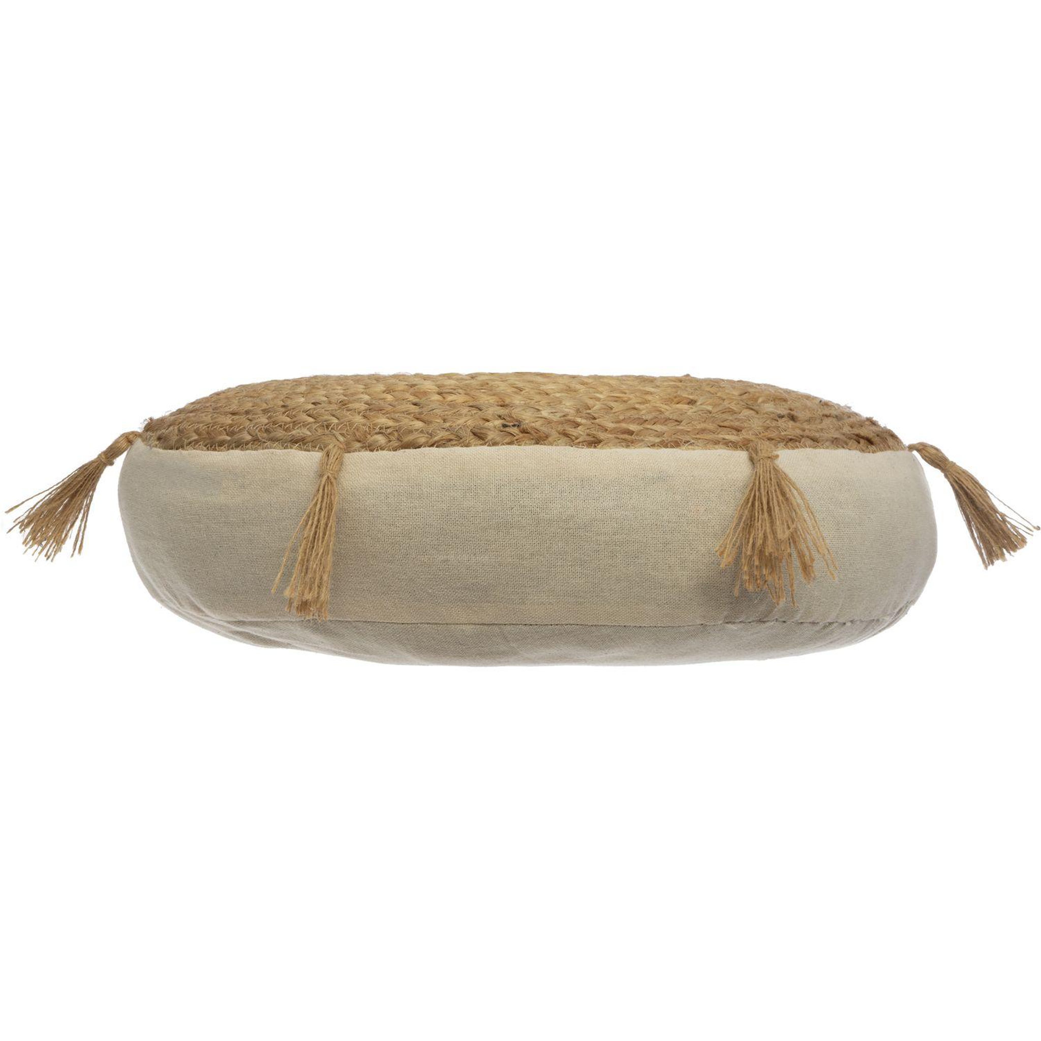 Voir la diapositive 2 : ATMOSPHERA Coussin de sol design jute Rituality - Diam. 38 m - Beige