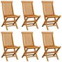 Voir la diapositive 3 : VIDAXL Chaises de jardin et coussins bleu clair lot de 6 Bois de teck