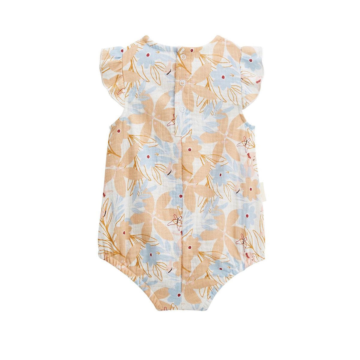 Petit Béguin Lot de 2 barboteuses bloomer bébé en gaze de coton Praline