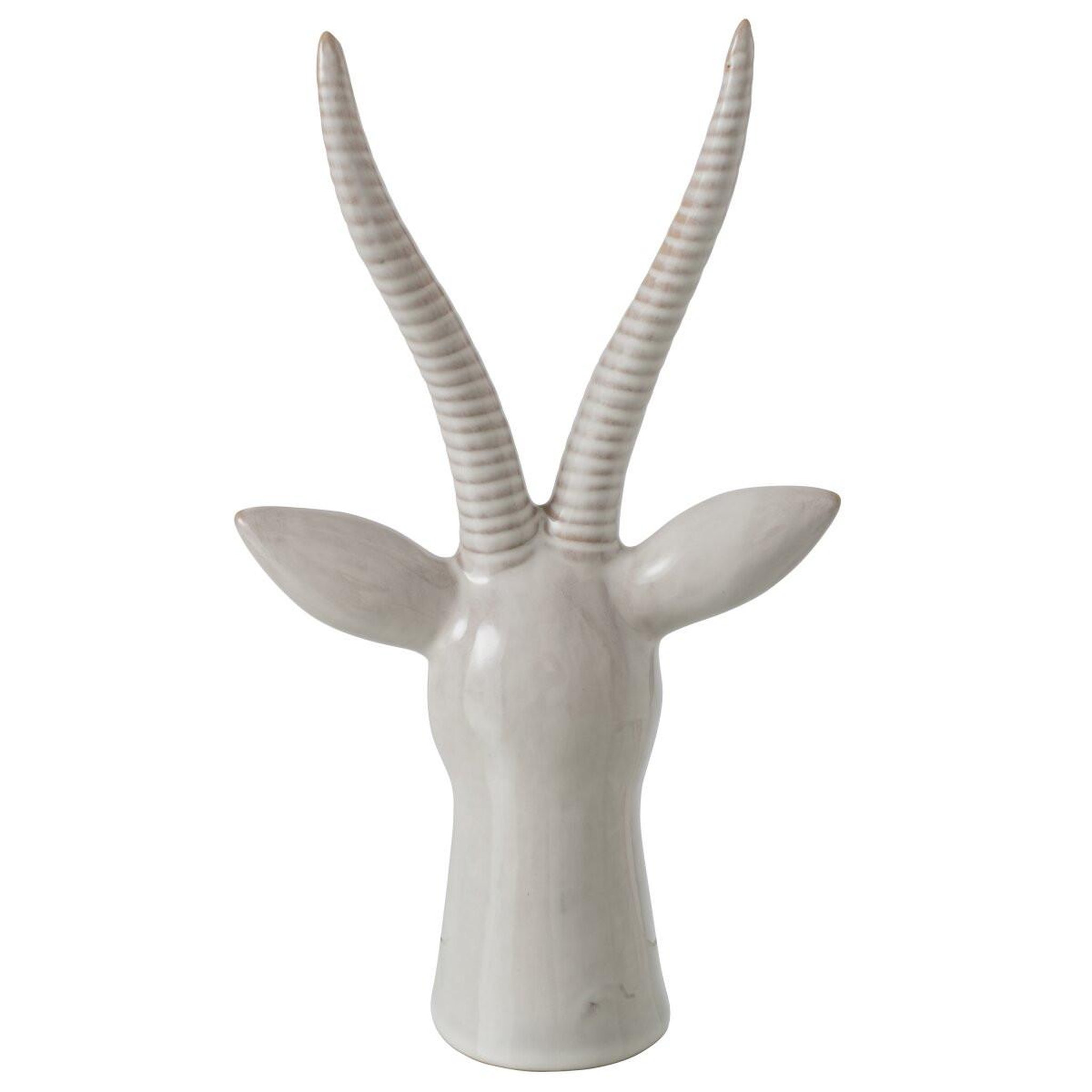 Voir la diapositive 3 : J-LINE Tête de cerf en porcelaine  ragna  28cm écru