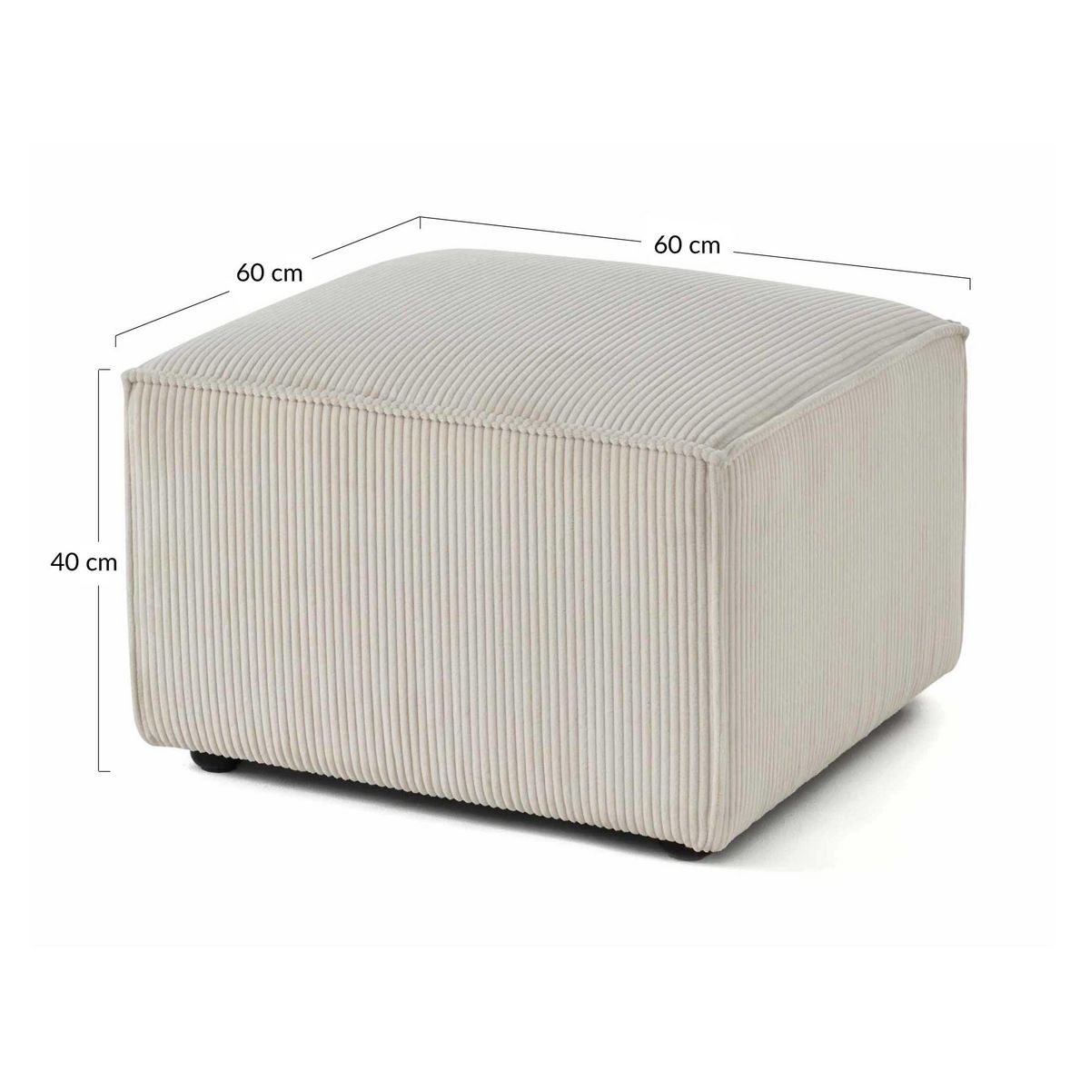 LISA DESIGN Arty - pouf d'appoint - en velours côtelé