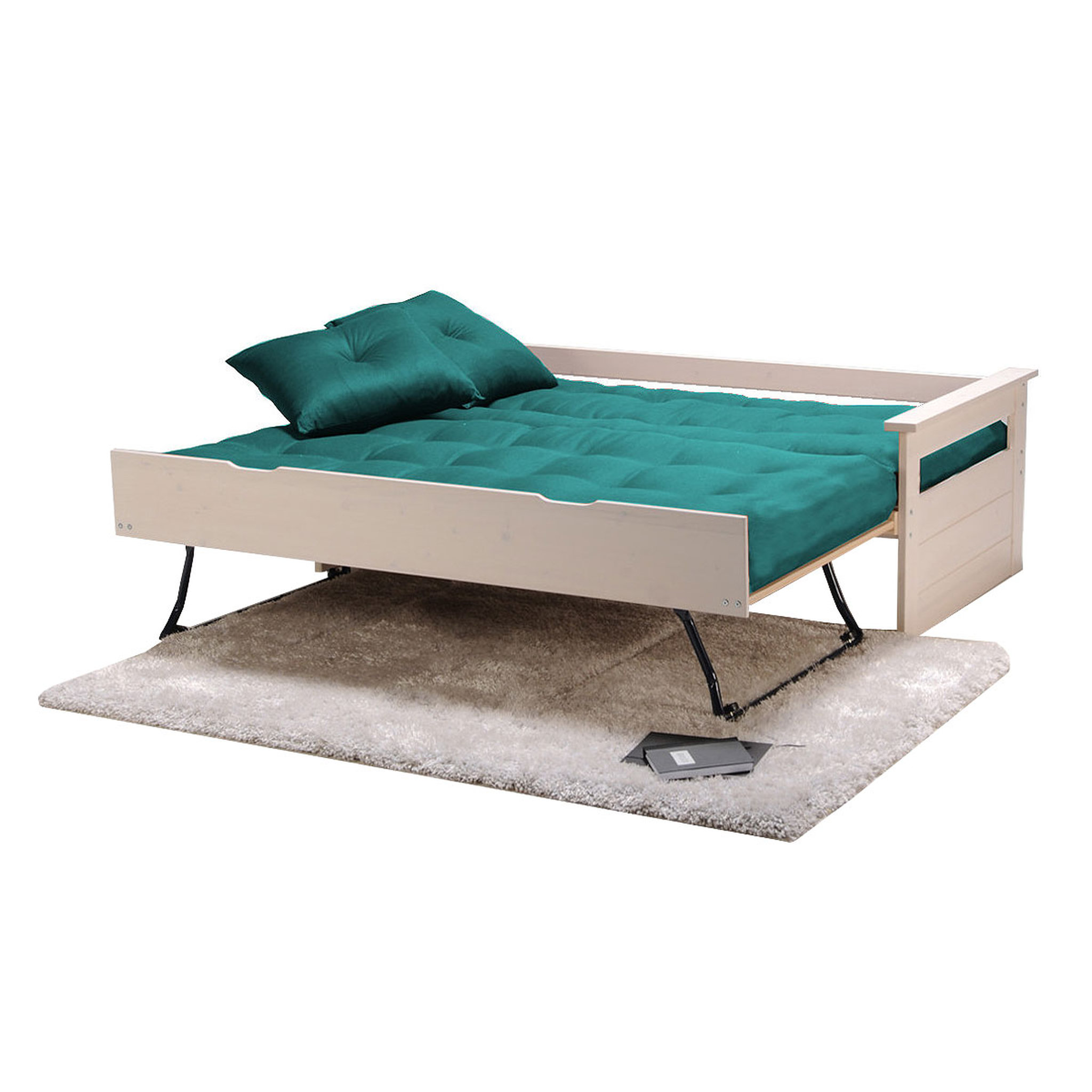 Voir la diapositive 8 : Lit  banquette gigogne en bois massif  2x90x190cm SANTA CRUZ