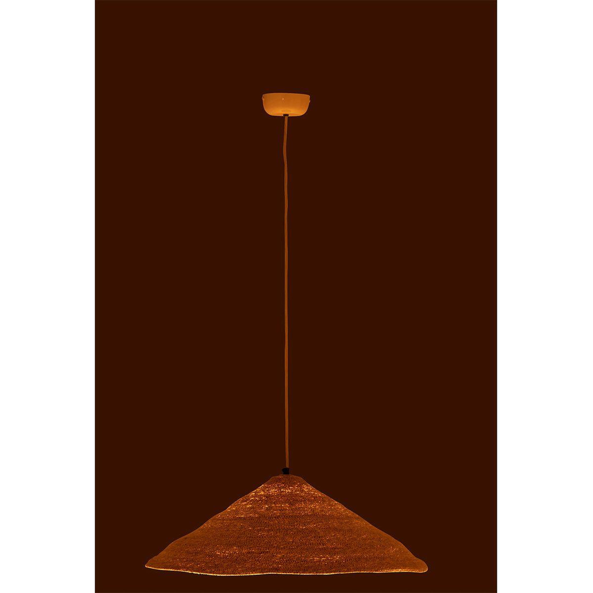 Voir la diapositive 4 : J-LINE Lampe Suspension Chapeau  Moonj  60cm Naturel Clair