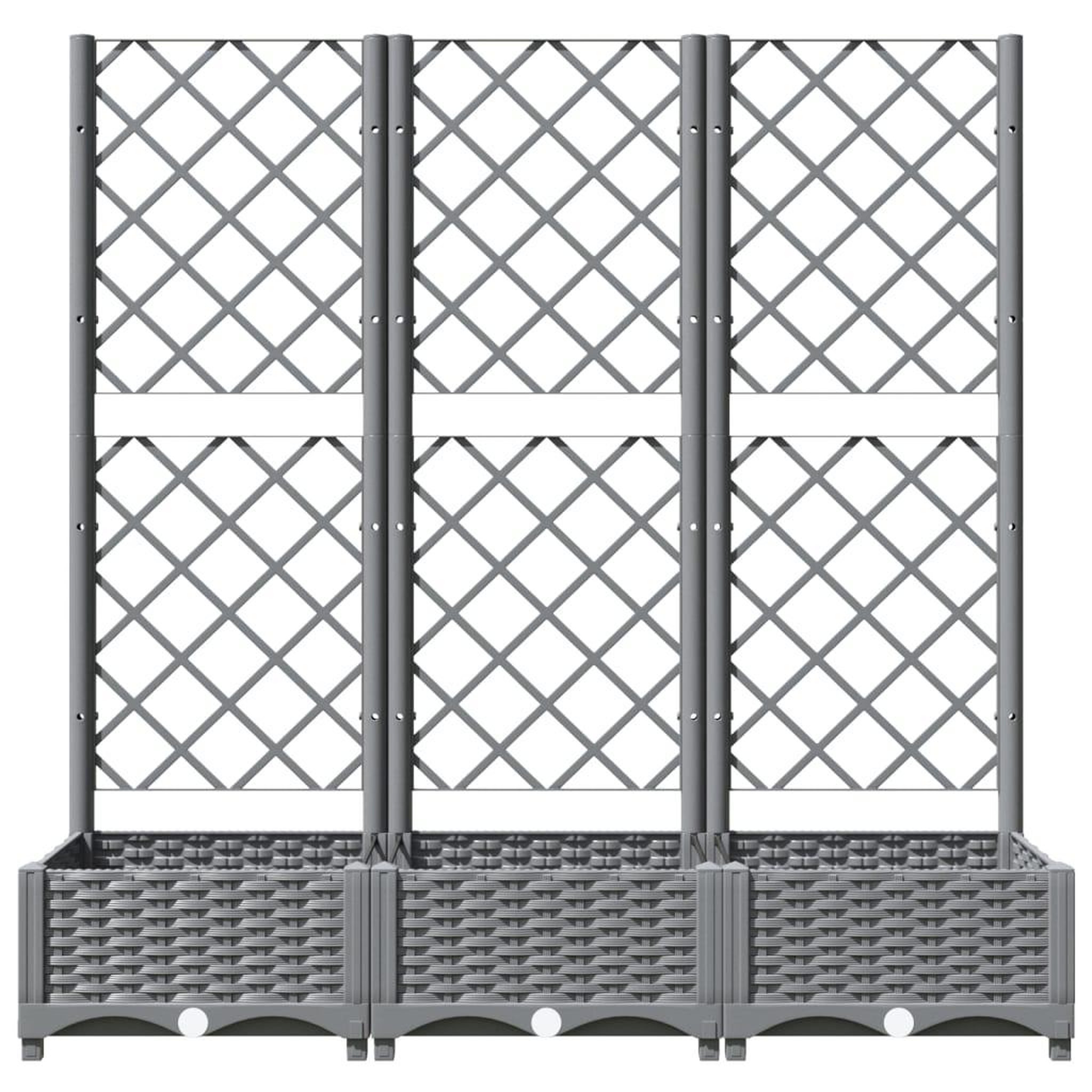 Voir la diapositive 4 : VIDAXL Jardiniere avec treillis Gris clair 120x40x121,5 cm PP