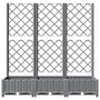 Voir la diapositive 4 : VIDAXL Jardiniere avec treillis Gris clair 120x40x121,5 cm PP