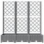 Voir la diapositive 4 : VIDAXL Jardiniere avec treillis Gris clair 120x40x121,5 cm PP