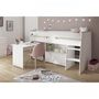 Voir la diapositive 2 : PARISOT Lit combiné enfant PARISOT ZOLA - Blanc - 90x200 cm - Sommier inclus