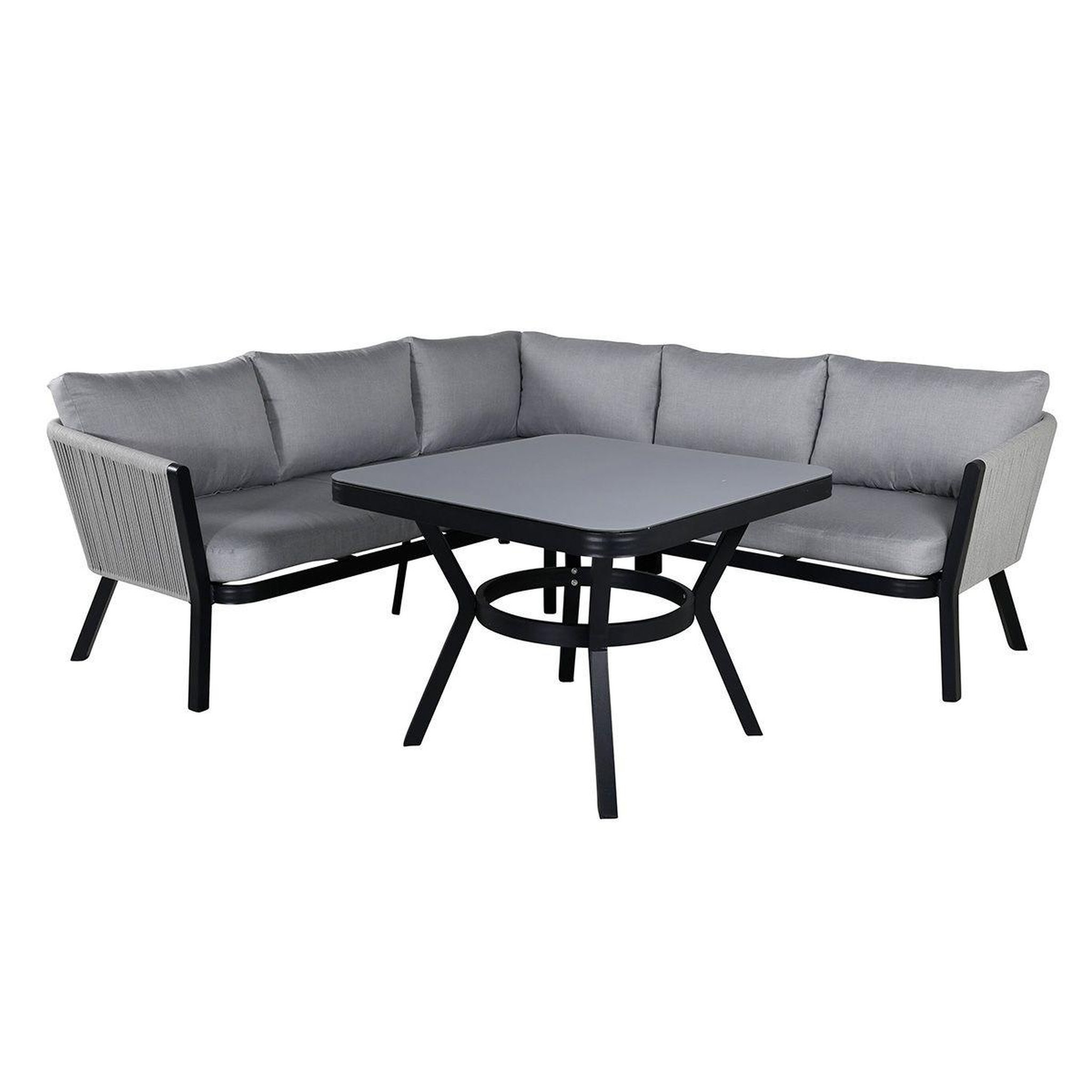 Paris Prix Salon d'angle de jardin  virya  206cm noir & gris