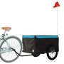 Voir la diapositive 3 : VIDAXL Remorque de vélo noir et bleu 45 kg fer