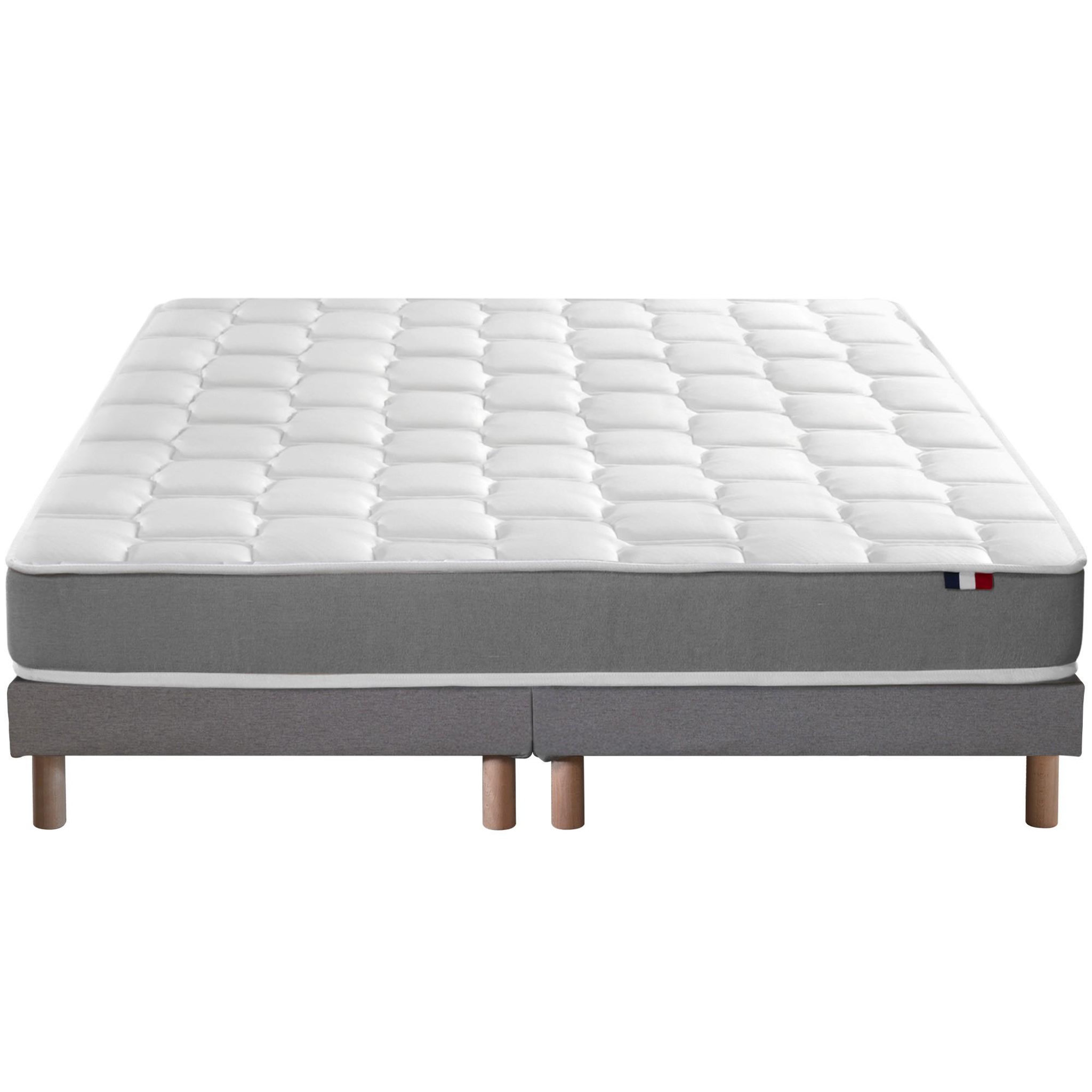 Voir la diapositive 1 : IDLITERIE Ensemble matelas mousse haute résilience CIRRUS avec sommier - confort français