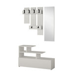 TOILINUX Porte manteau avec banc design Vesti. Coloris disponibles : Blanc