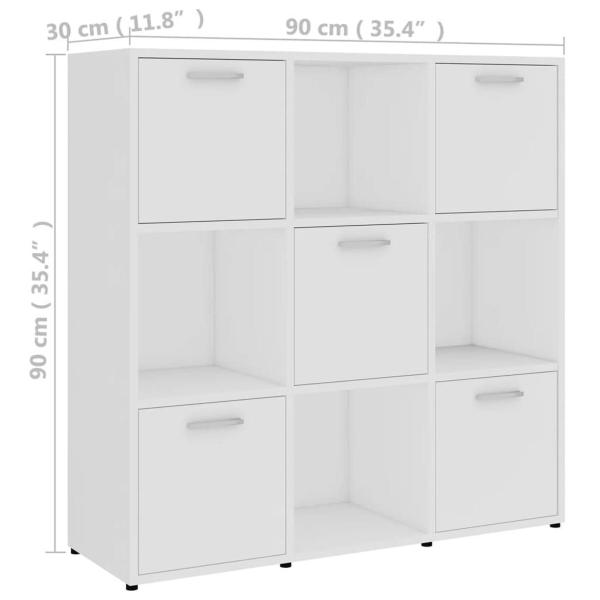VIDAXL Bibliotheque Blanc 90x30x90 cm Bois d'ingenierie