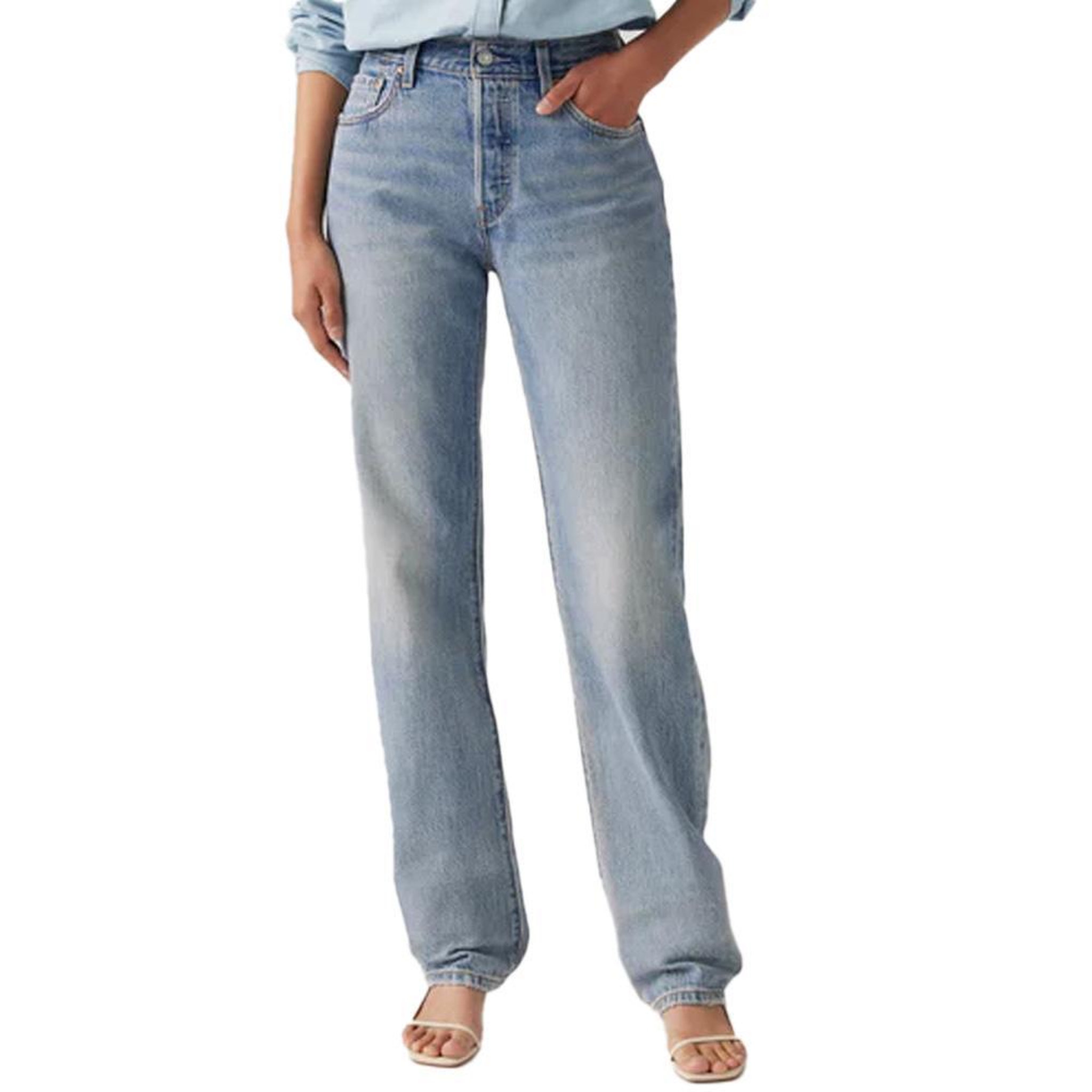 Voir la diapositive 2 : Levi's Jean 501 90s bleu clair délavé femme levi's