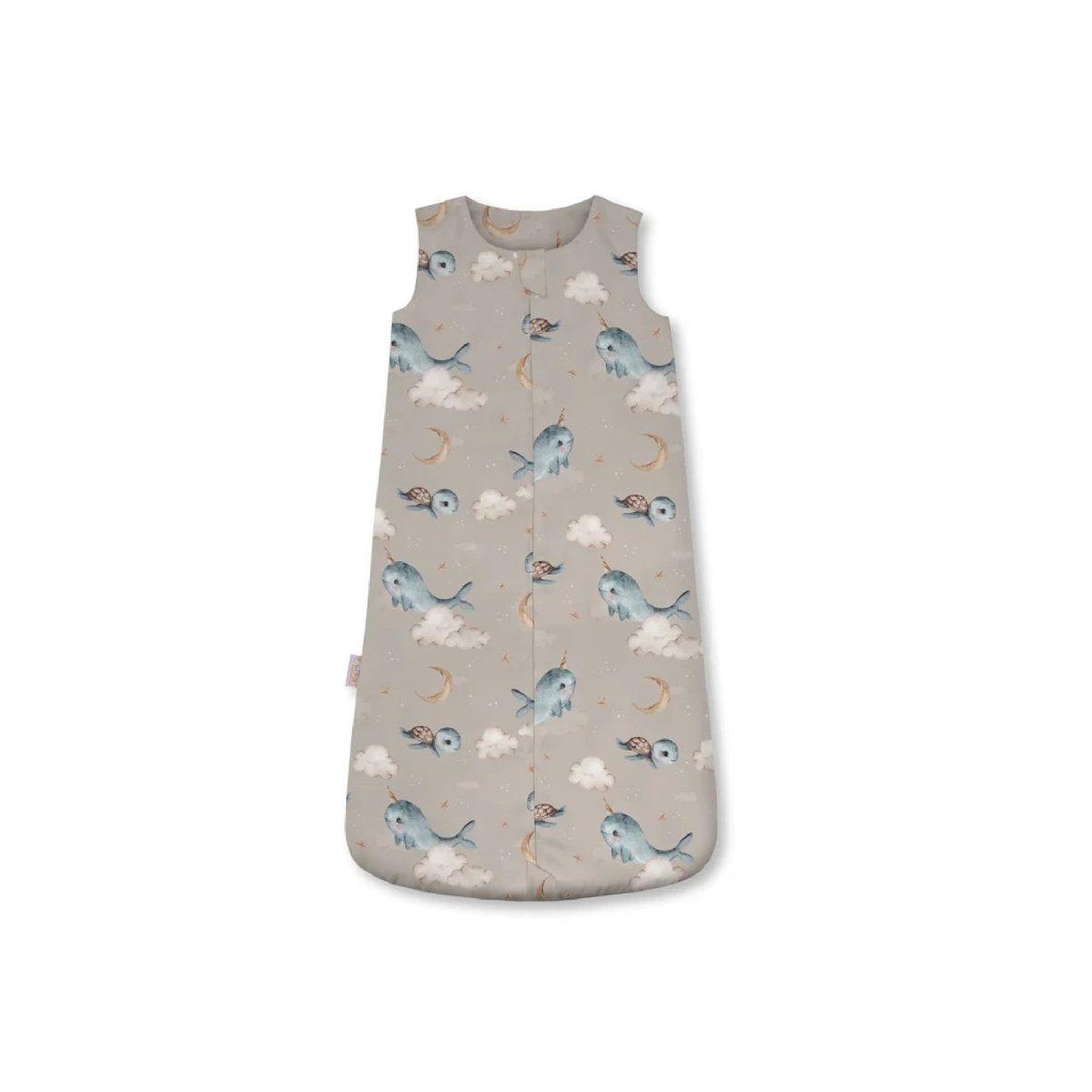 WALDIN Gigoteuse en bambou 50 × 90 cm 1,5 TOG - taille M - motif baleine, beige foncé