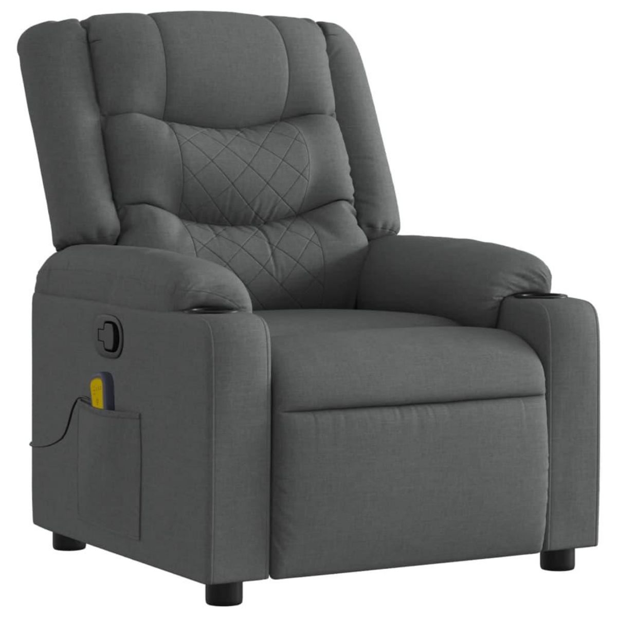VIDAXL Fauteuil de massage inclinable Gris fonce Tissu
