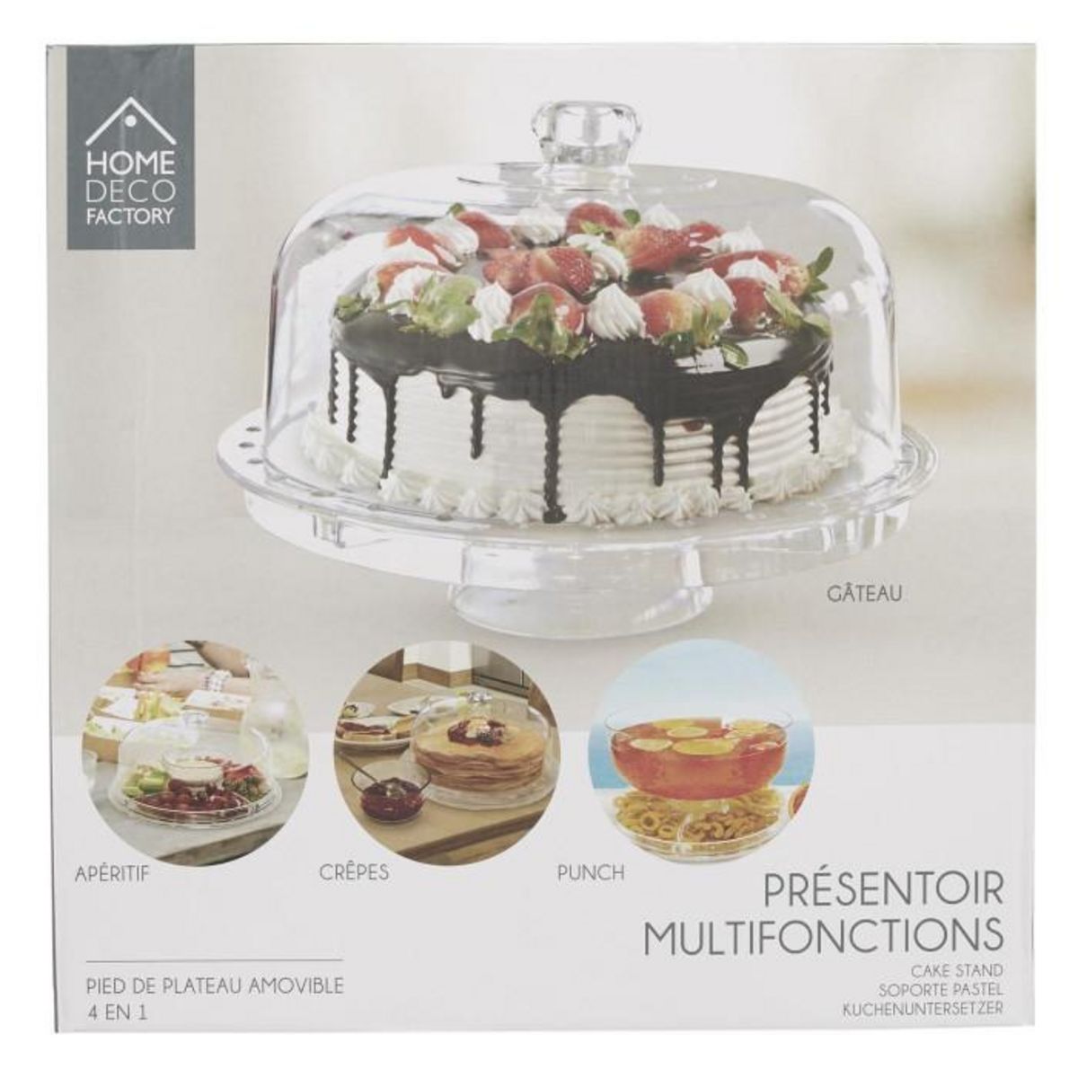 Paris Prix Présentoir Multifonction  4 en 1  30cm Transparent